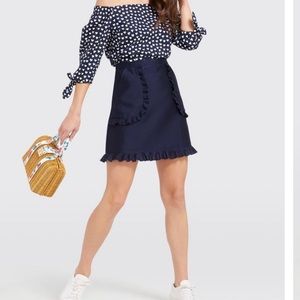 Draper James Solid Ruffle Pocket Skirt, Sz 6